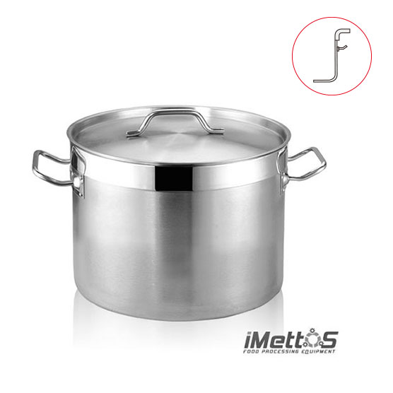 Stainless Steel StockPot Curved rim edge Commercial Grade 3-Ply Clad Base, Induction Ready
